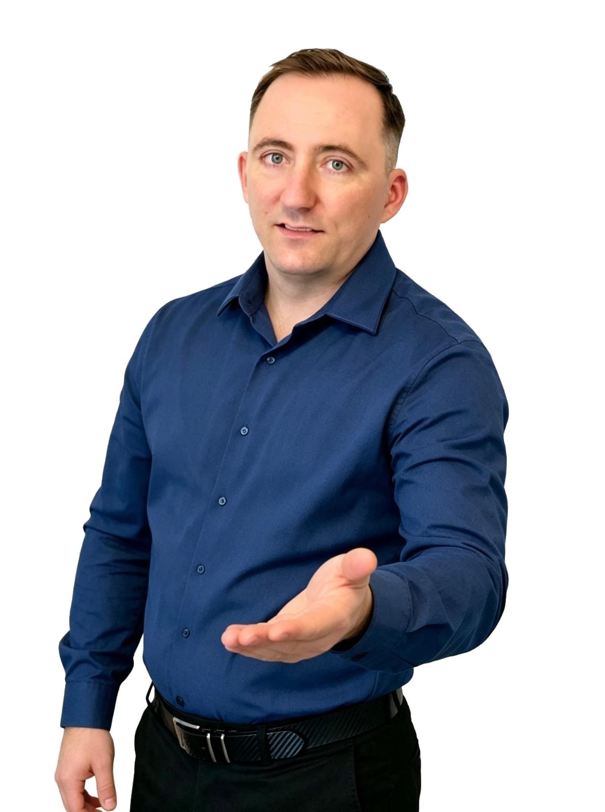 Reprezentant Upthrive întinzând mâna pentru a începe construcția sistemului tău de creștere